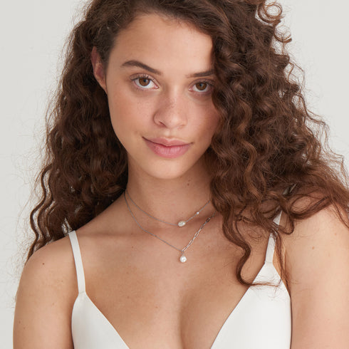 Silver Pearl Necklace